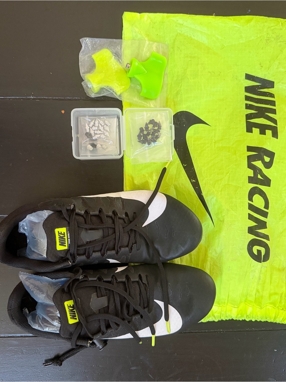 Nike Zoom Rival Black and White Racing Cleats